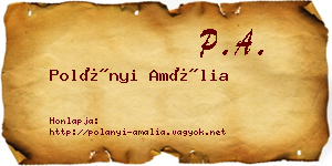 Polányi Amália névjegykártya